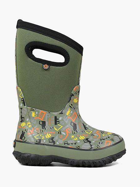 BOGS Boots Deutschland - Classic Construction Winterstiefel Kinder Grün Multi DE31028